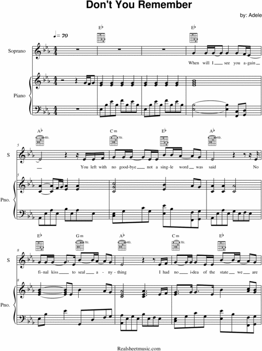 Product picture Adele - Dont You Remember - Sheet Music